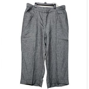 J. Jill Love Linen Cropped Gray Wide Leg Pants Plus Size 2X